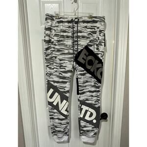 Ecko Unltd Men’s Fleece Jogger Pants White Camo Elastic - EO31G662 NWT XLarge